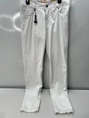 Marco Pescarolo Mens Pants Light Grey Size US 34/ IT 50 Cotton Silk Tapered Leg